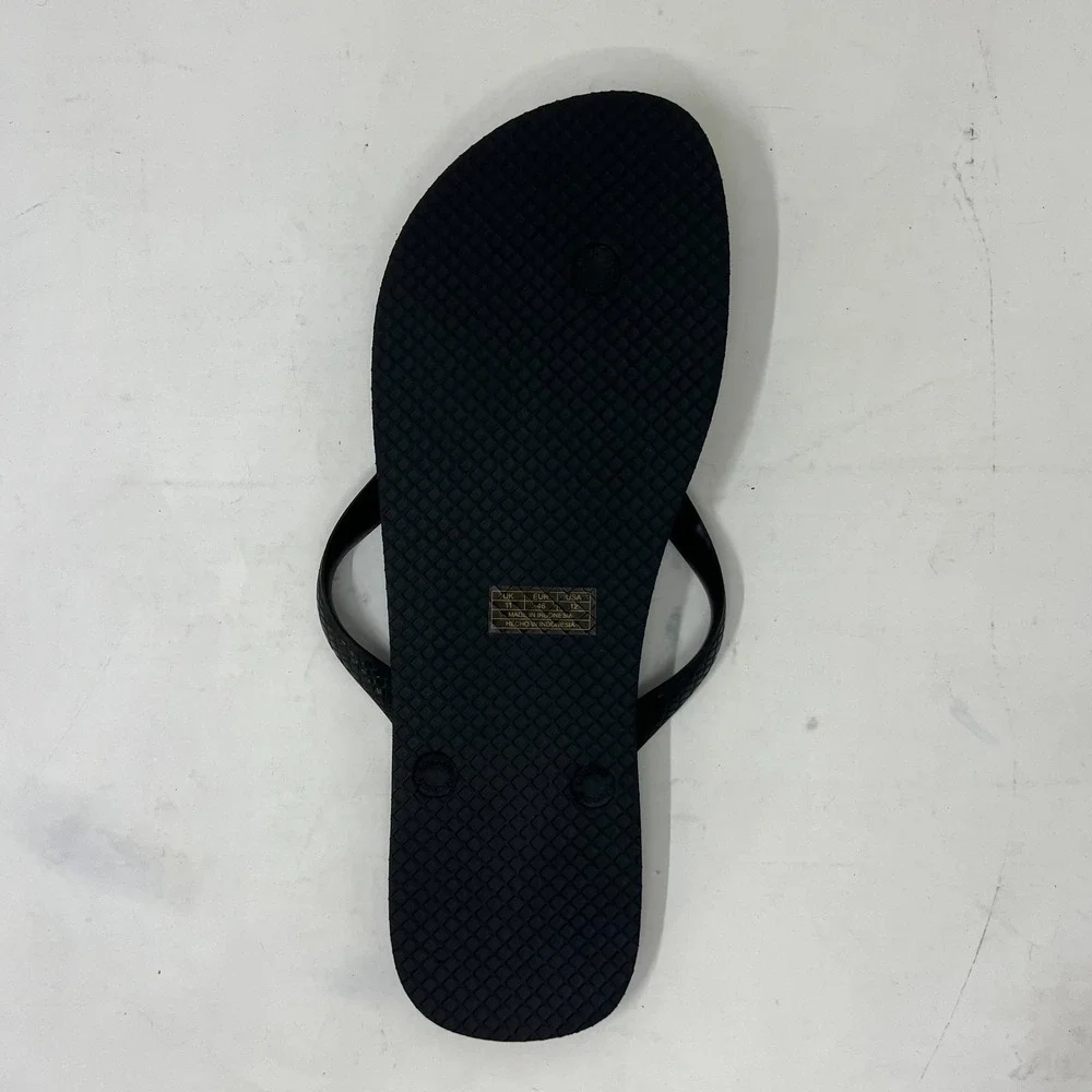 Lacoste‎ Flip Flop Beach Sandals Black with Logo Men's US Size 12 VTG NEW